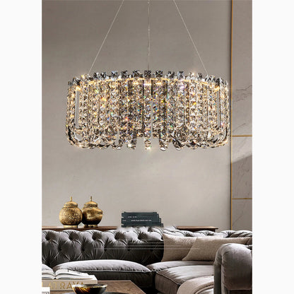 Cagnano Amiterno | Posh Large LED Crystal Pendant Chandelier, 2 Layers Small -Dia31.5+19.7", Cool LightBy Miron Demid LLC