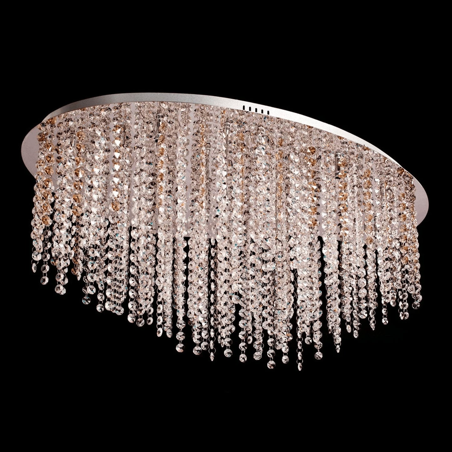 Acireale | Modern Drum LED Ceiling Chandelier, Chrome, Dia31.5", Cool Light, Non-DimmableBy Miron Demid LLC