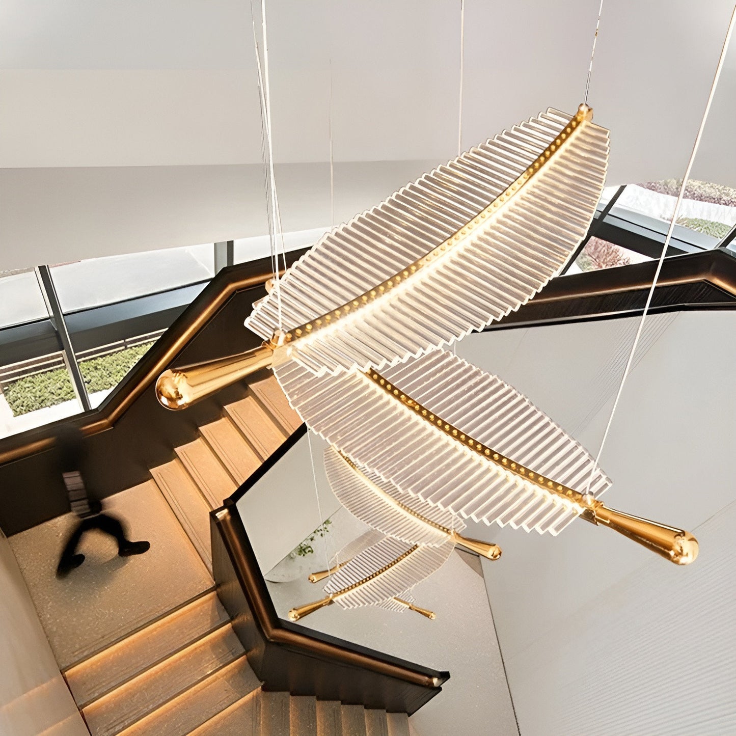 Cagnes-sur-Mer | Crystal Gold Leaves Pendant Chandelier, 6 LeavesBy Miron Demid LLC