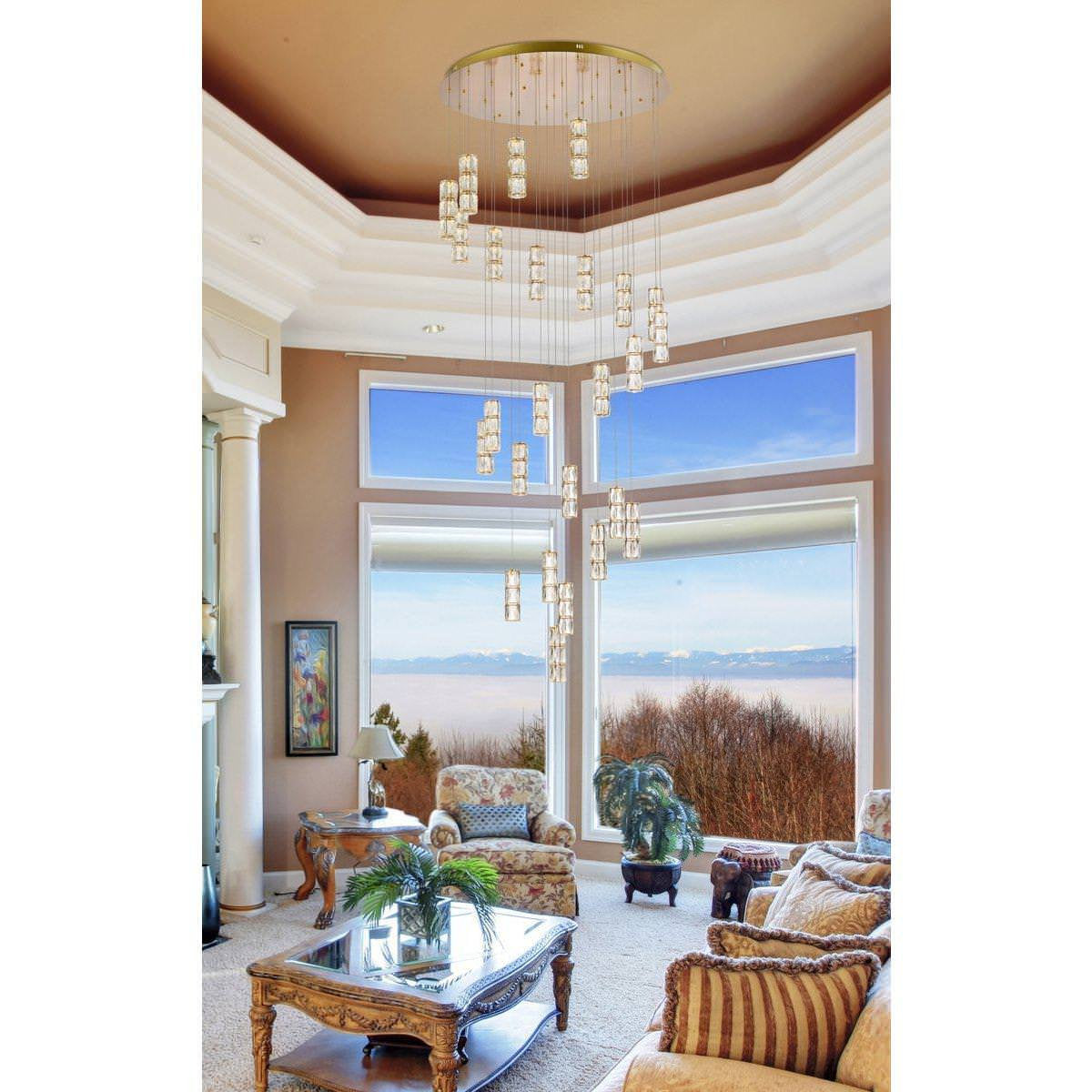 Polaris 25 Light Chandelier, GoldBy Elegant Furniture & Lighting