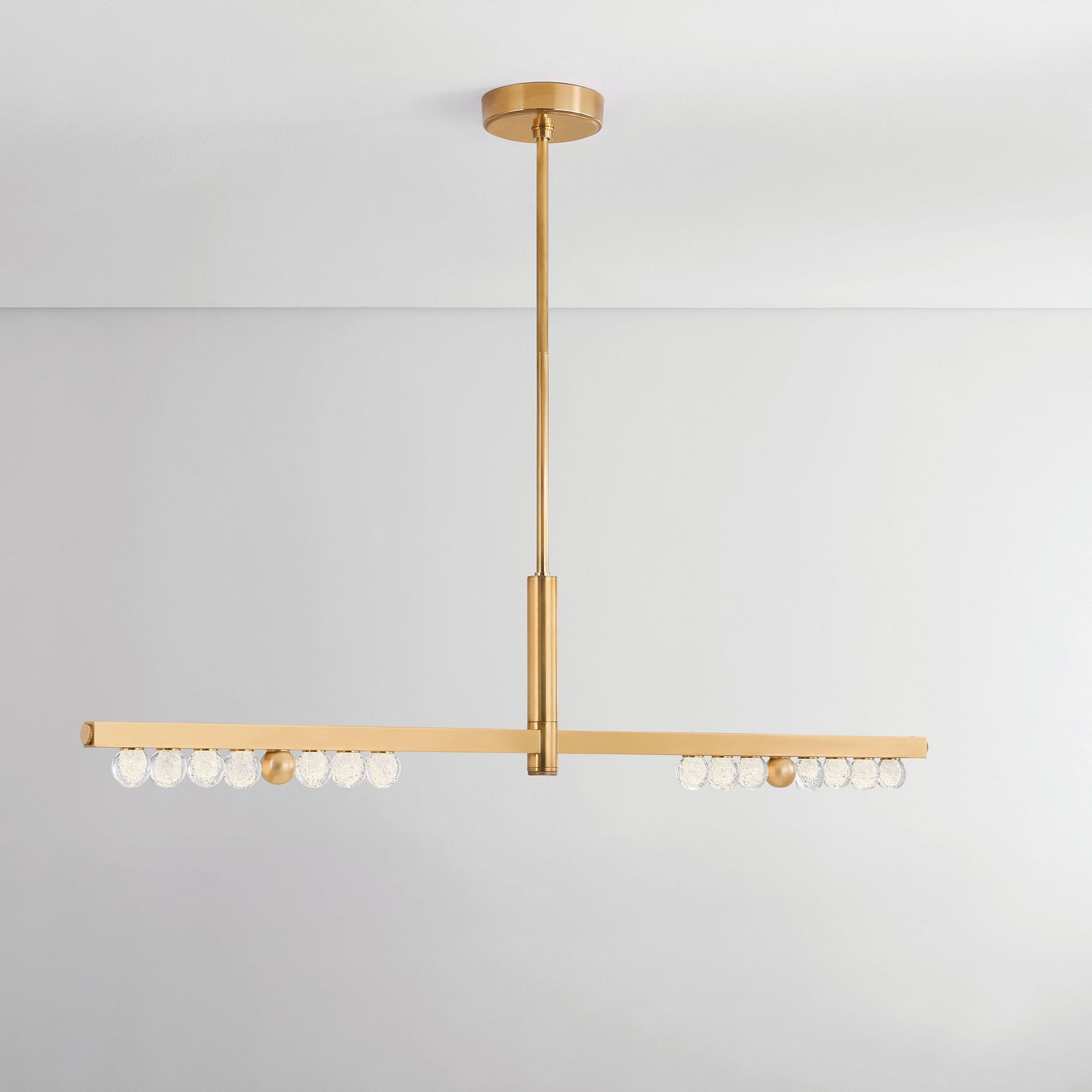 Annecy 50.5" Wide 2-Light Vintage Brass Linear PendantBy Corbett Lighting