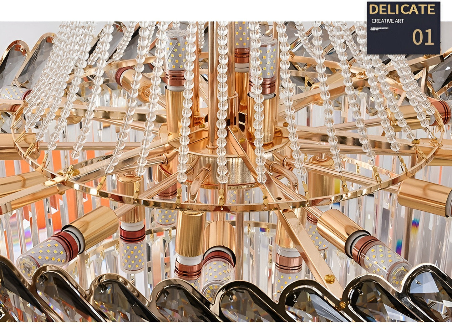 Juan-les-Pins | Big Luxury Crystal Chandelier Opulent Elegance, 31.5'', Warm Light 3000k, DimmableBy Miron Demid LLC