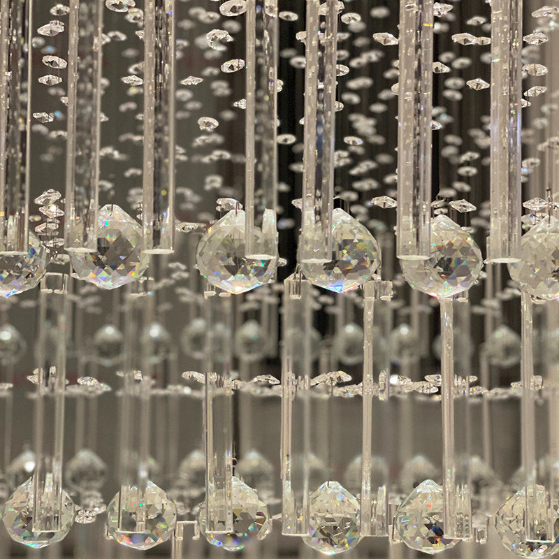 Tourrette-Levens | Modern Crystal LED Ceiling Chandelier with Square Base, 13 Lights, Cool LightBy Miron Demid LLC