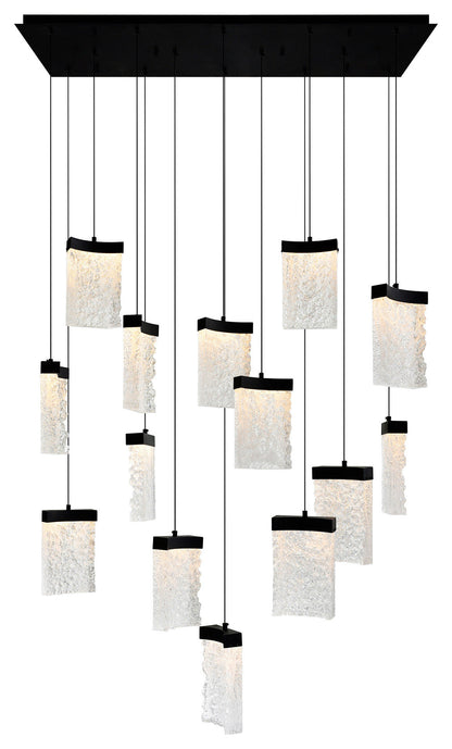 CWI LIGHTING 1587P48-14-101-RC Lava Integrated LED Black ChandelierBy CWI Lighting