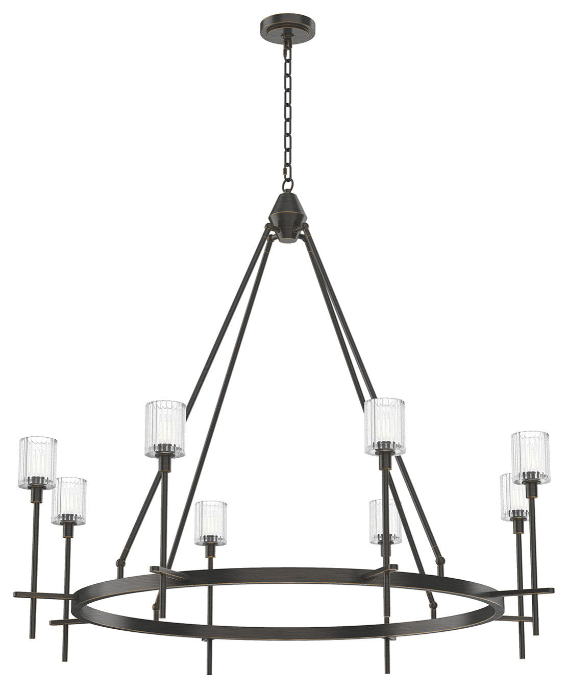 Salita Chandelier, Urban Bronze/Ribbed Crystal, 46"Dx41.25"HBy Kuzco Lighting LLC