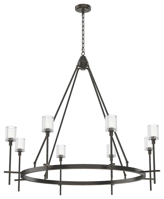 Salita Chandelier, Urban Bronze/Ribbed Crystal, 46"Dx41.25"HBy Kuzco Lighting LLC
