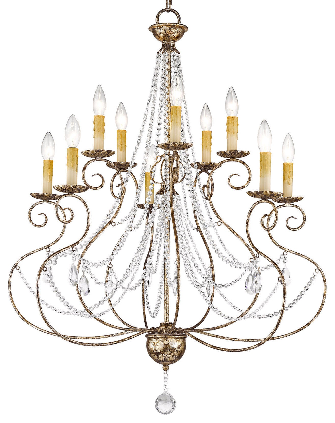 Livex Lighting 51909 Isabella 10 Light 2 Tier Chandelier - Hand AppliedBy Livex Lighting Inc.
