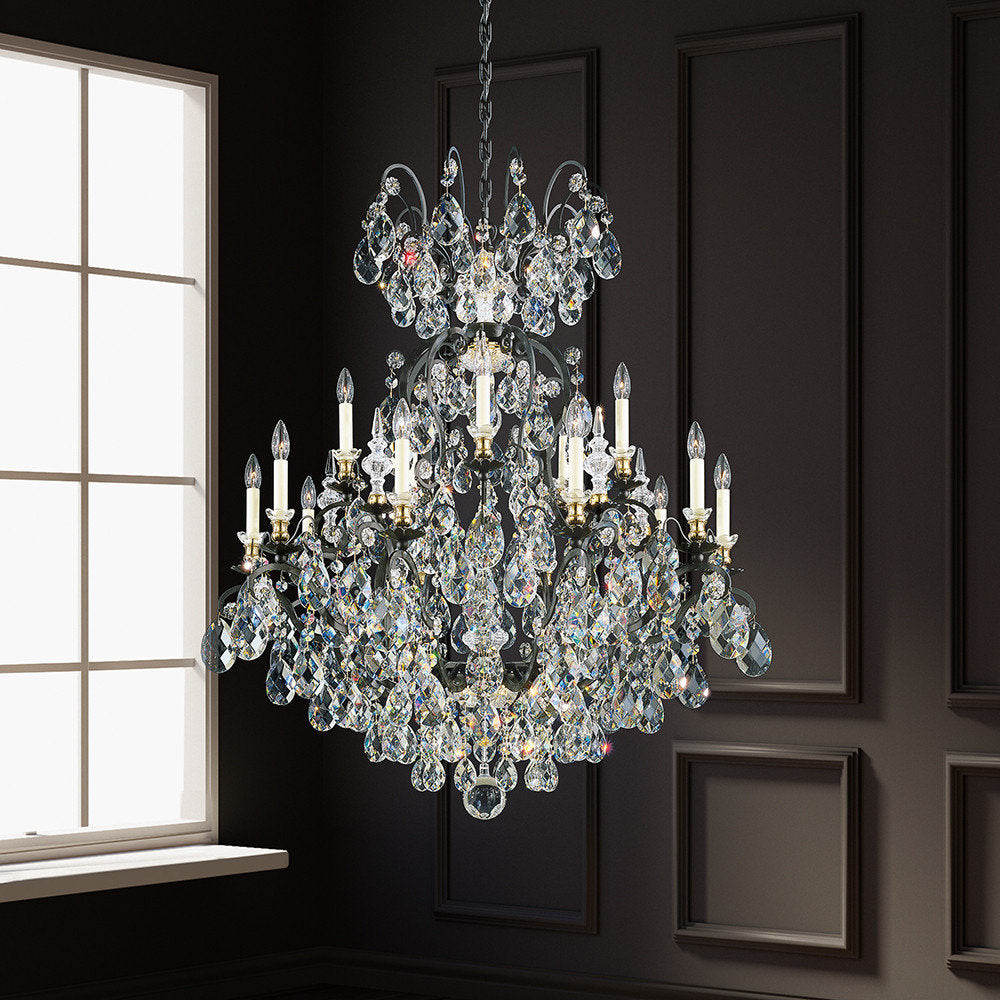Schonbek 3773-51 16 Light Crystal Chandelier, BlackBy Schonbek