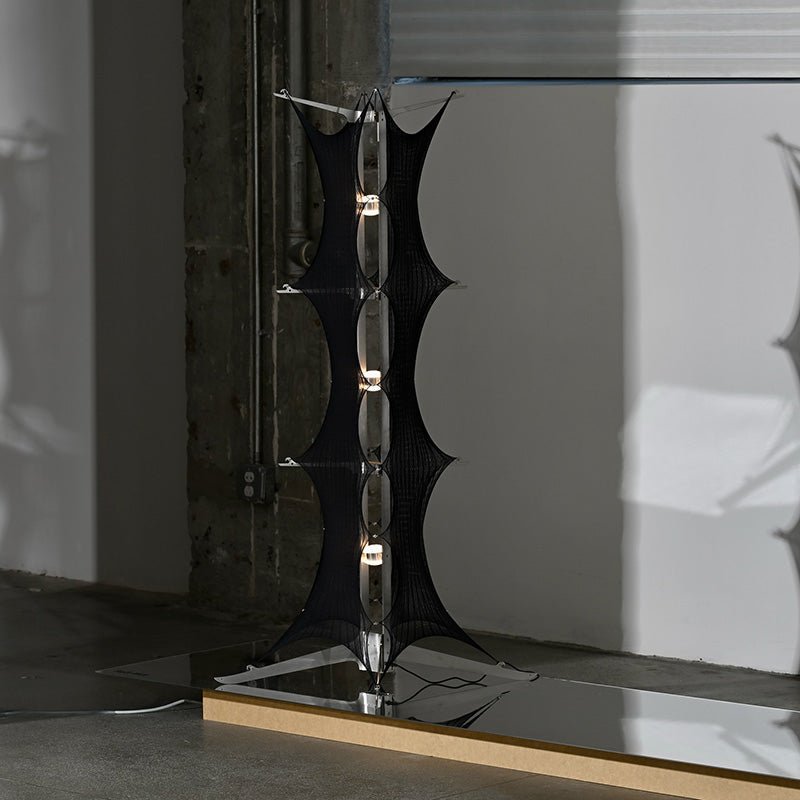 Noir Mesh Tower Floor Lamp