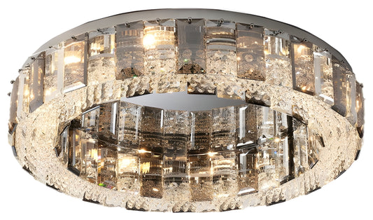 Loano | Modern Gorgeous Drum Ceiling Crystal Chandelier, 23.6"By Miron Demid LLC