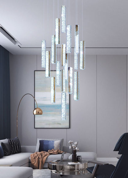 Santa Margherita Ligure | Creative Gold LED Crystal Chandelier, 21 Lights, Cool LightBy Miron Demid LLC