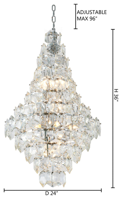 Clear Crystal Chandelier With Chrome HardwareBy Design Living