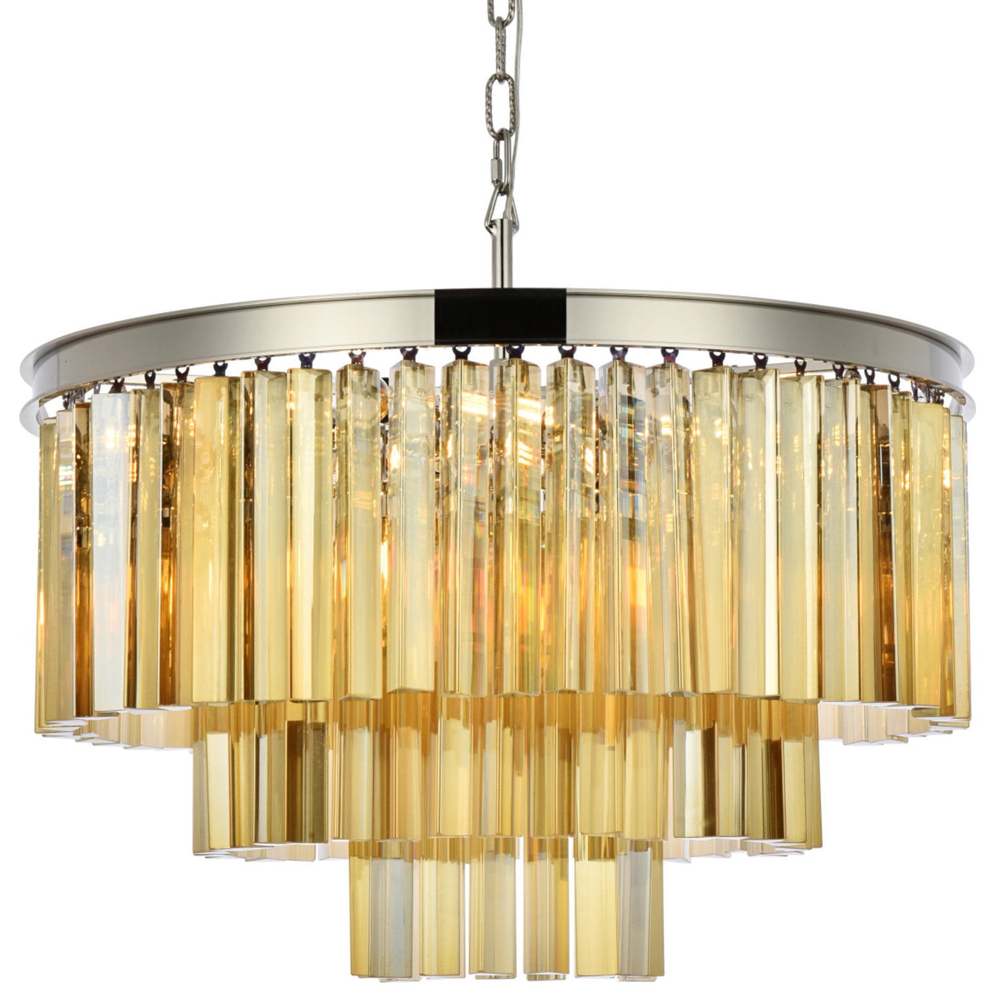 Elegant Lighting 1201D26-GT/RC Sydney 9 Light 26"W Crystal - Polished NickelBy Elegant Furniture & Lighting