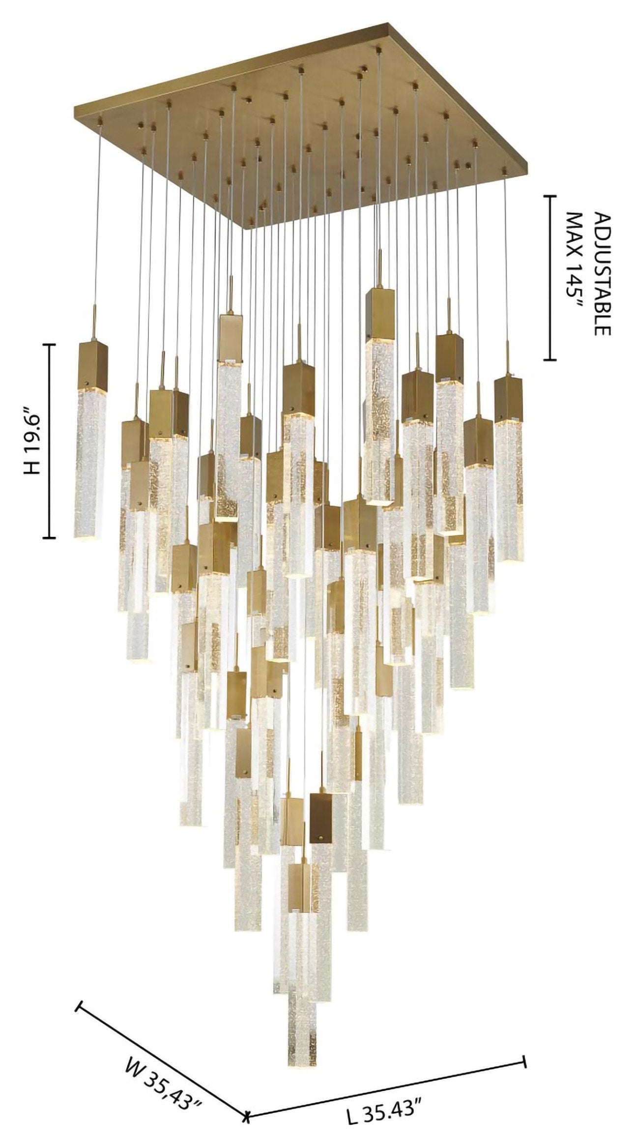 41-Light Gold Chandelier With Clear Bubble CrystalsBy Design Living
