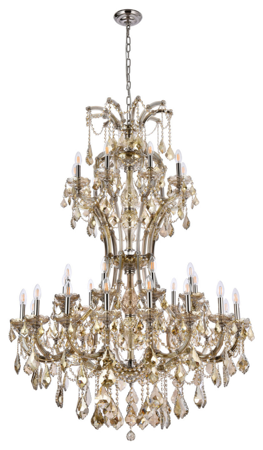 Elegant Lighting 2800D46-GT/RC Maria Theresa 36 Light 46"W - Golden TeakBy Elegant Furniture & Lighting