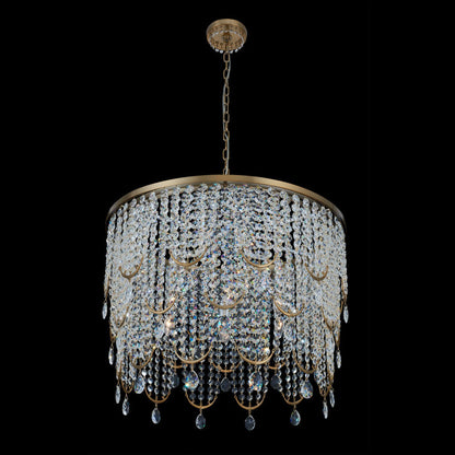 Winter Brass Seven Light Pendant from the Vezzo CollectionBy Allegri Crystal by Kalco Lighting