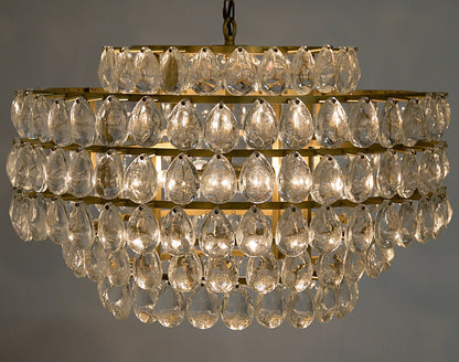 Linden Metal and Crystal Chandelier With Antique BrassBy Noir