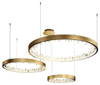Zeddiani | Gold Rings Led Crystal Chandelier for Bedroom, 3 Rings 7 BasesBy Miron Demid LLC