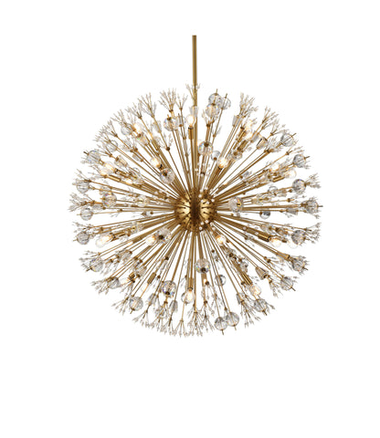 Victor 44" Crystal Starburst Round Pendant, GoldBy Home Living
