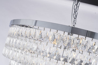36" 30-Light Chrome Iron 8-Tier Chandelier With Clear CrystalsBy Design Living