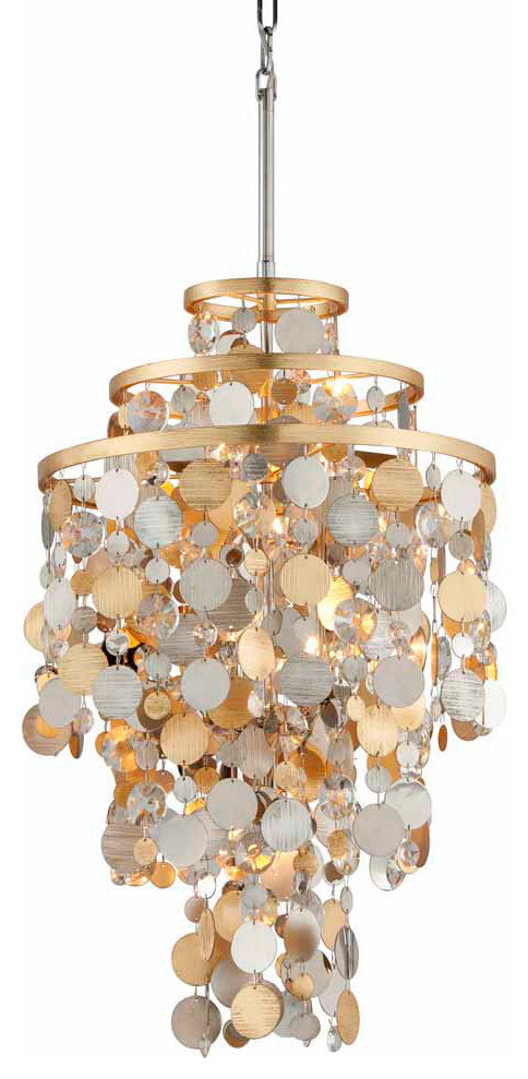 Corbett Lighting 215-45 Ambrosia 5 Light 18"W Pendant - Gold and Silver LeafBy Corbett Lighting