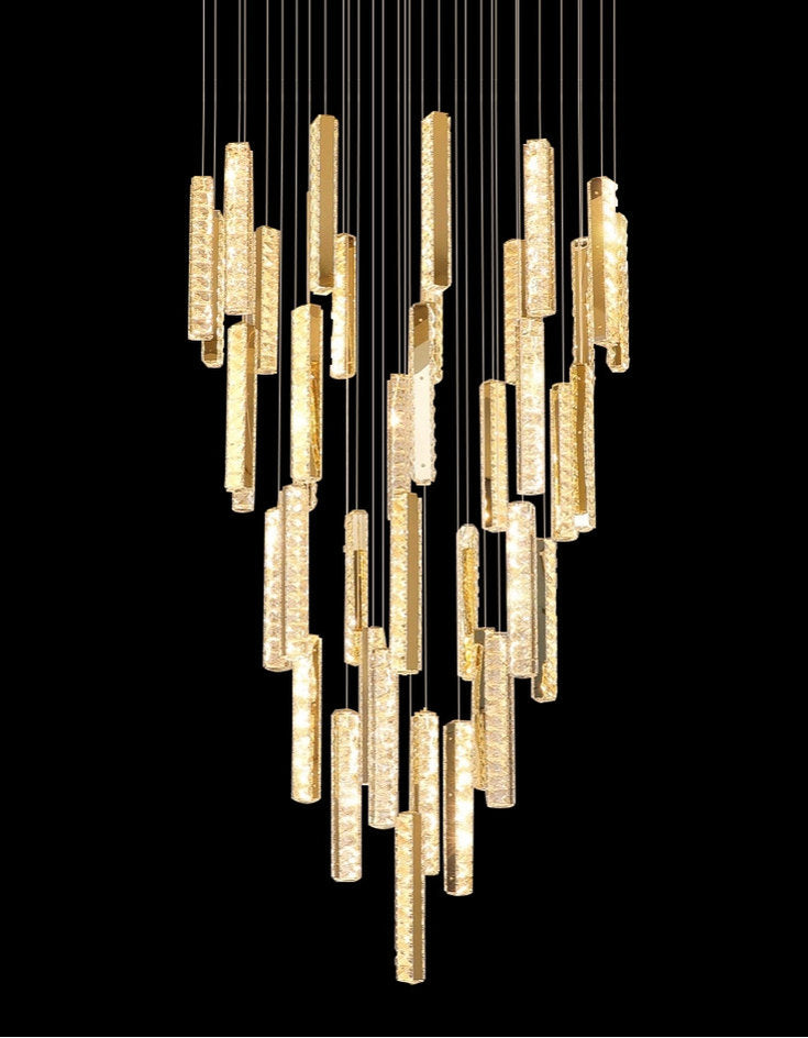 Santa Margherita Ligure | Creative Gold LED Crystal Chandelier, 21 Lights, Cool LightBy Miron Demid LLC