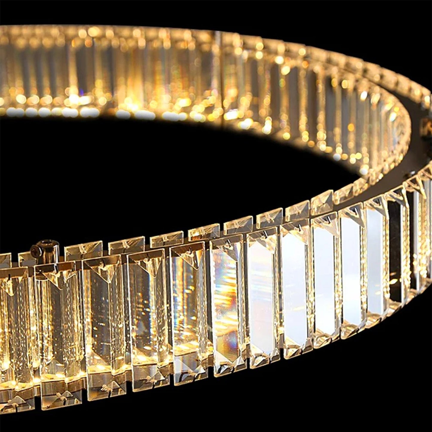 Agrate Conturbia | Stunning Cascading Crystal Rings Pendant Chandelier, Dia19.7+27.6+11.8+19.7+11.8'By Miron Demid LLC
