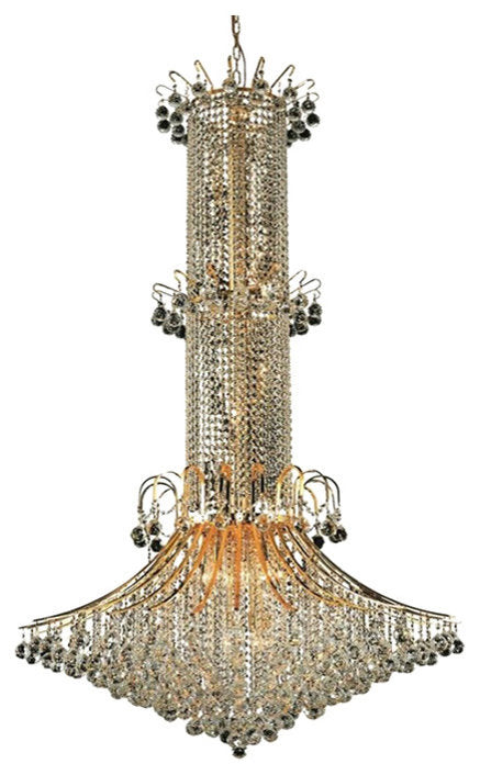 Elegant Lighting Toureg 20-Light Crystal Chandelier, Gold, Gold/Royal CutBy Elegant Furniture & Lighting