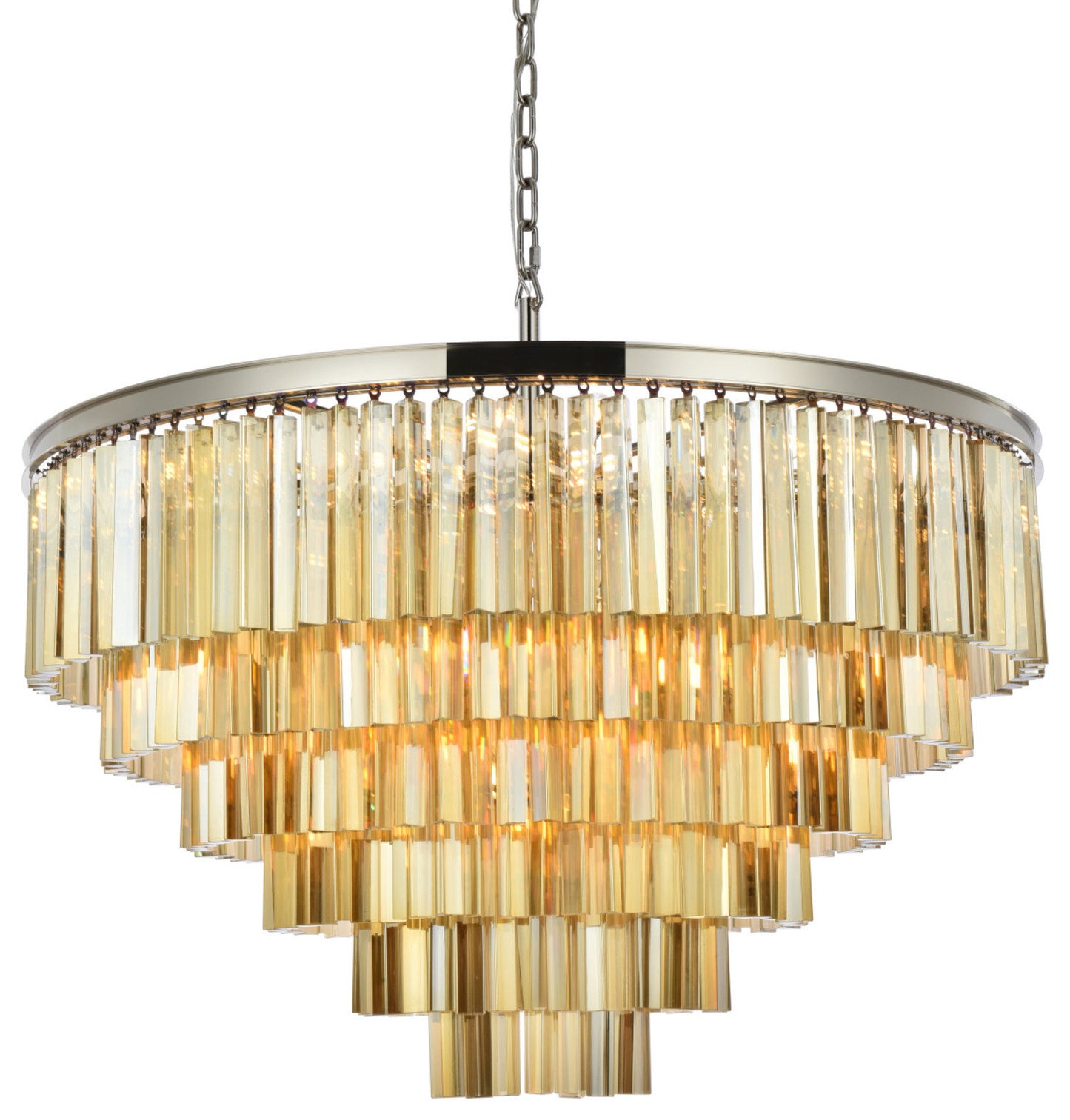 Elegant Lighting 1201D44-GT/RC Sydney 33 Light 44"W Crystal - Polished NickelBy Elegant Furniture & Lighting