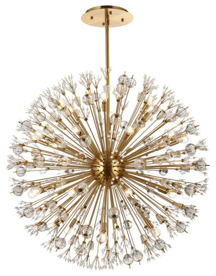 Elegant Lighting 2500D44SG Vera 44 inch crystal starburst round pendant in goldBy Elegant Furniture & Lighting