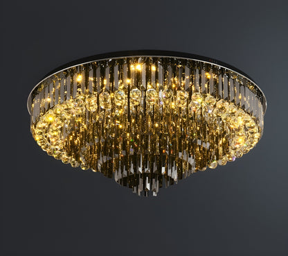 Africo | Round Modern Crystal Chandelier, 31.5"By Miron Demid LLC