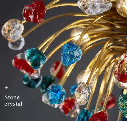 Aggius | Colorful Crystal Led Round Ceiling Chandelier, 23.6", ColorfulBy Miron Demid LLC