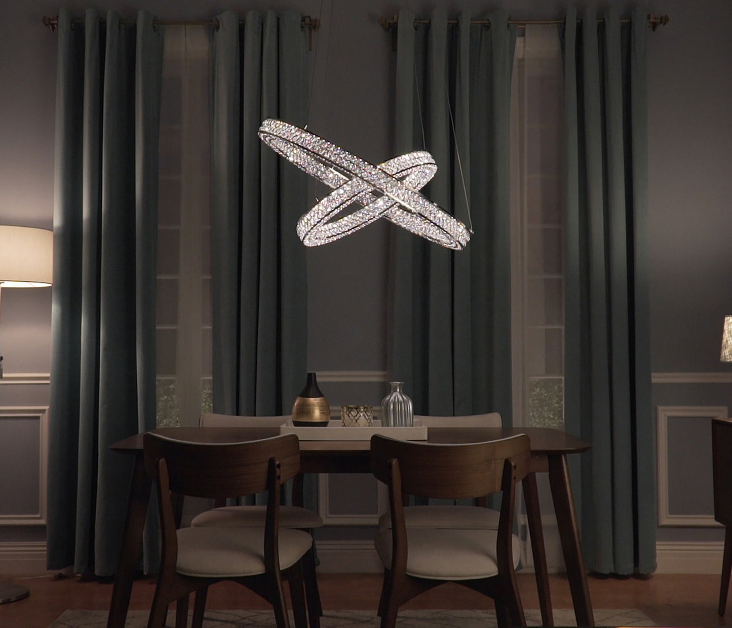 Maxim 39777 Eternity 30" Adjustable Ring LED Crystal Pendant - Polished ChromeBy Maxim Lighting International
