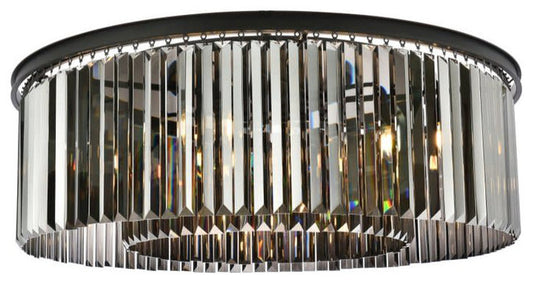 Elegant Lighting 1238F43-SS/RC Sydney 10 Light 44"W Flush Mount - Matte BlackBy Elegant Furniture & Lighting
