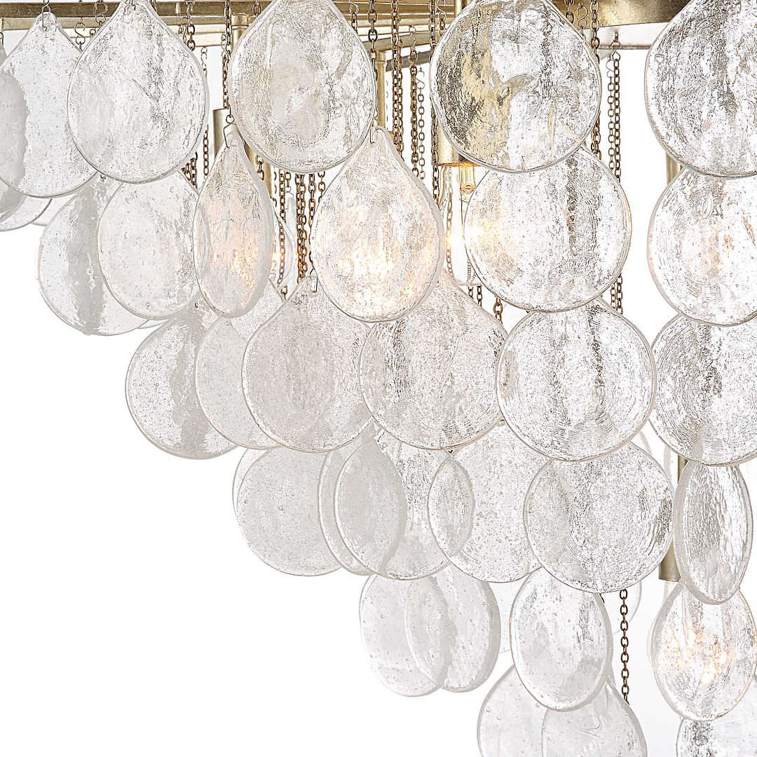 Modern Tear Drop Pendant Seeded Glass Chandelier 8 Light 38 in Elegant SilverBy My Swanky Home