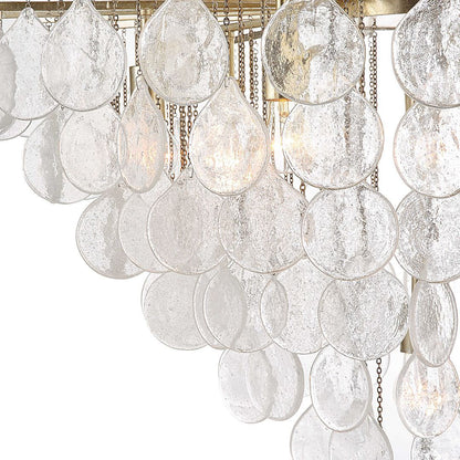 Modern Tear Drop Pendant Seeded Glass Chandelier 8 Light 38 in Elegant SilverBy My Swanky Home
