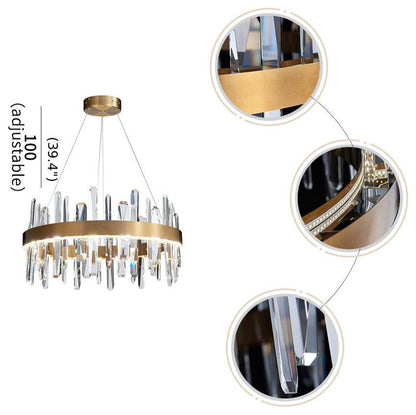 Jodoigne | Round Gold Crystal Chandelier for Dining Room, Dia39"By Miron Demid LLC