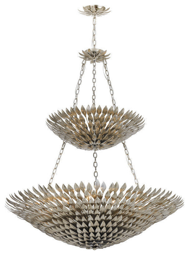 Broche 18 Light Antique Silver Leaf ChandelierBy Crystorama Lighting