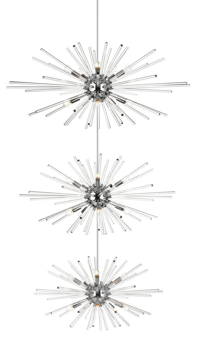 Elegant Lighting 46" Three Tiers Crystal Starburst ChandelierBy Elegant Furniture & Lighting