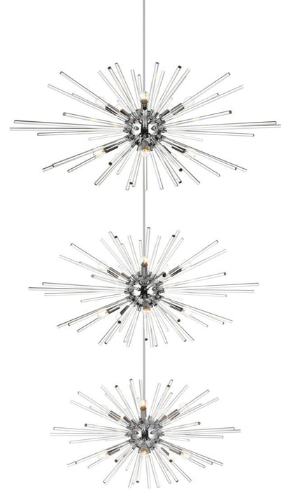 Elegant Lighting 46" Three Tiers Crystal Starburst ChandelierBy Elegant Furniture & Lighting