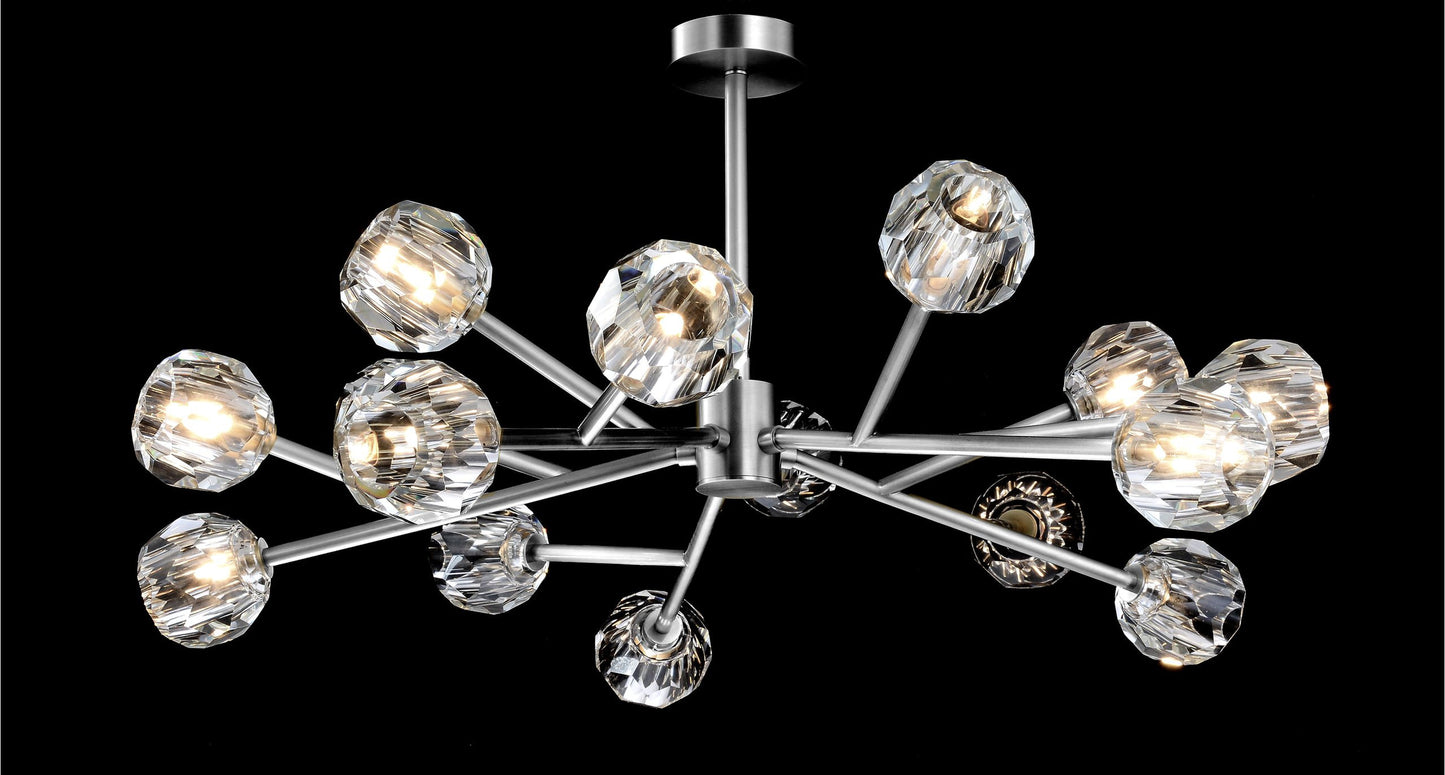 Crystella Chandelier, Polished Nickel Frame, 15-LightBy MARVEL LIGHTING LLC
