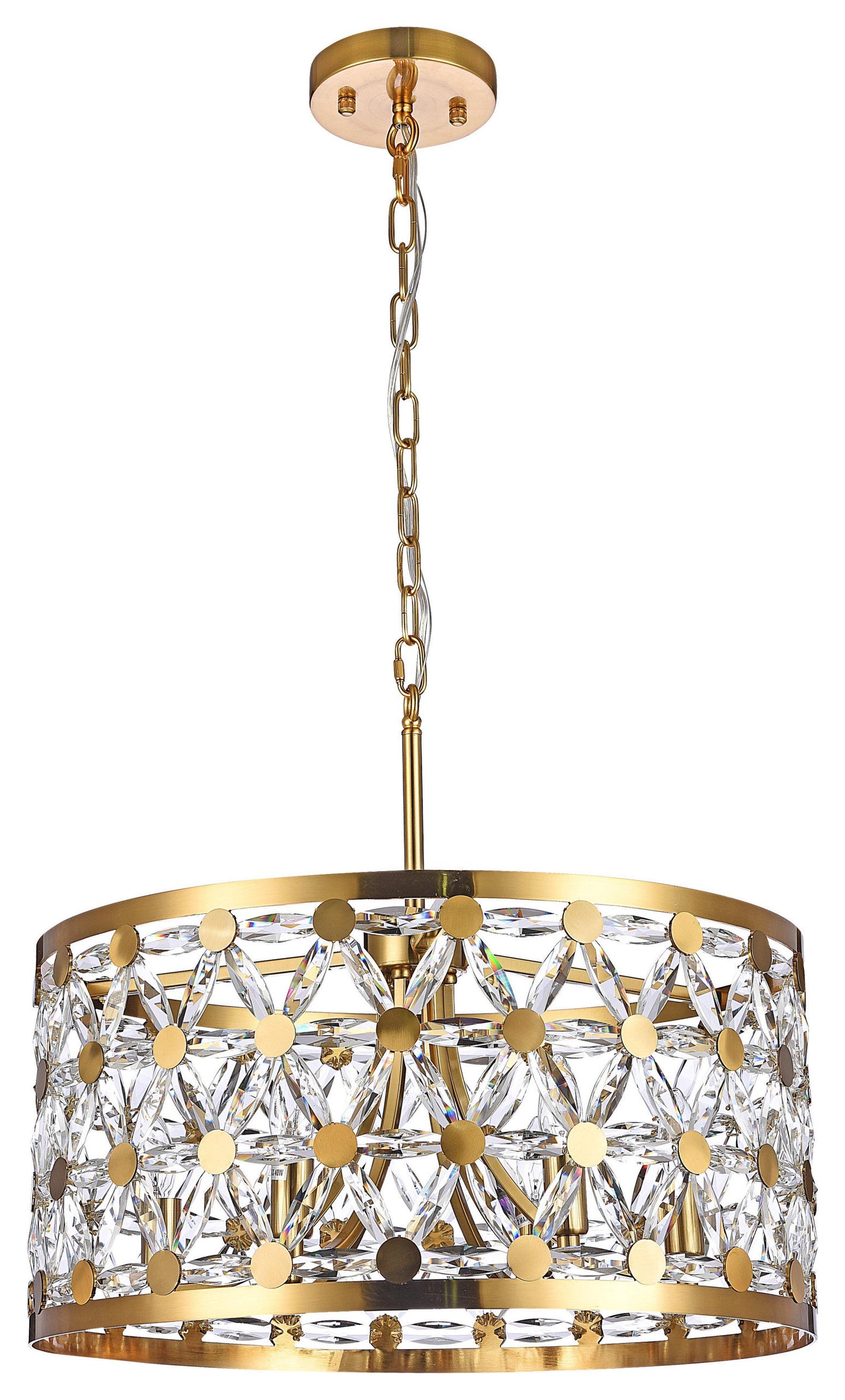 6-Light Copper Metal Chandelier With Clear Star Crystal DetailingBy Design Living