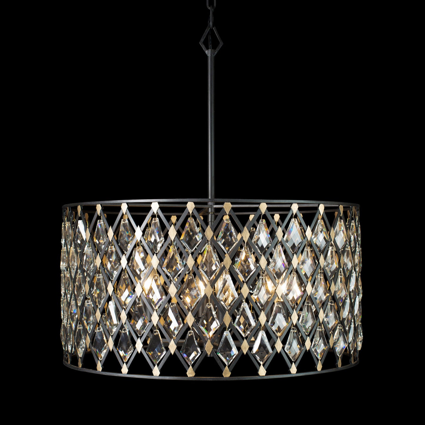 Varaluz 345P06 Windsor 6 Light 25"W Crystal Drum Chandelier - French GoldBy Varaluz