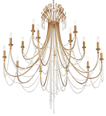 Arcadia 15 Light Antique Gold ChandelierBy Crystorama Lighting