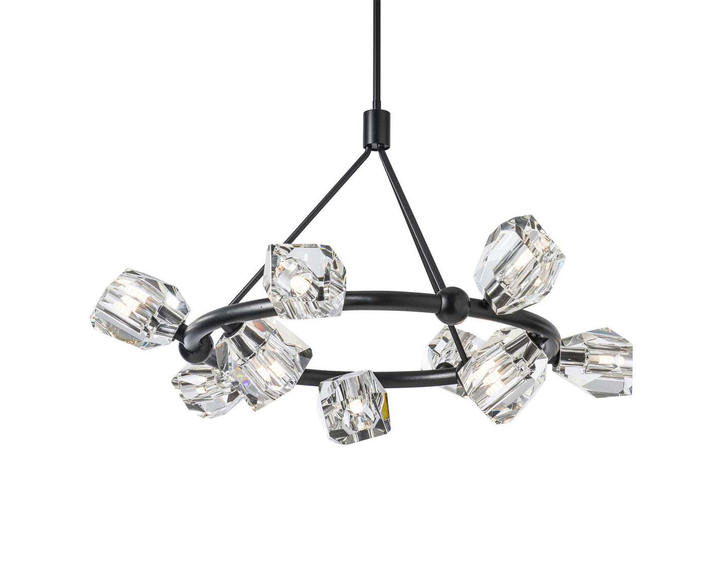 Gatsby 9-Light Ring Pendant - Black - CrystalBy Hubbardton Forge