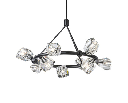 Gatsby 9-Light Ring Pendant - Black - CrystalBy Hubbardton Forge