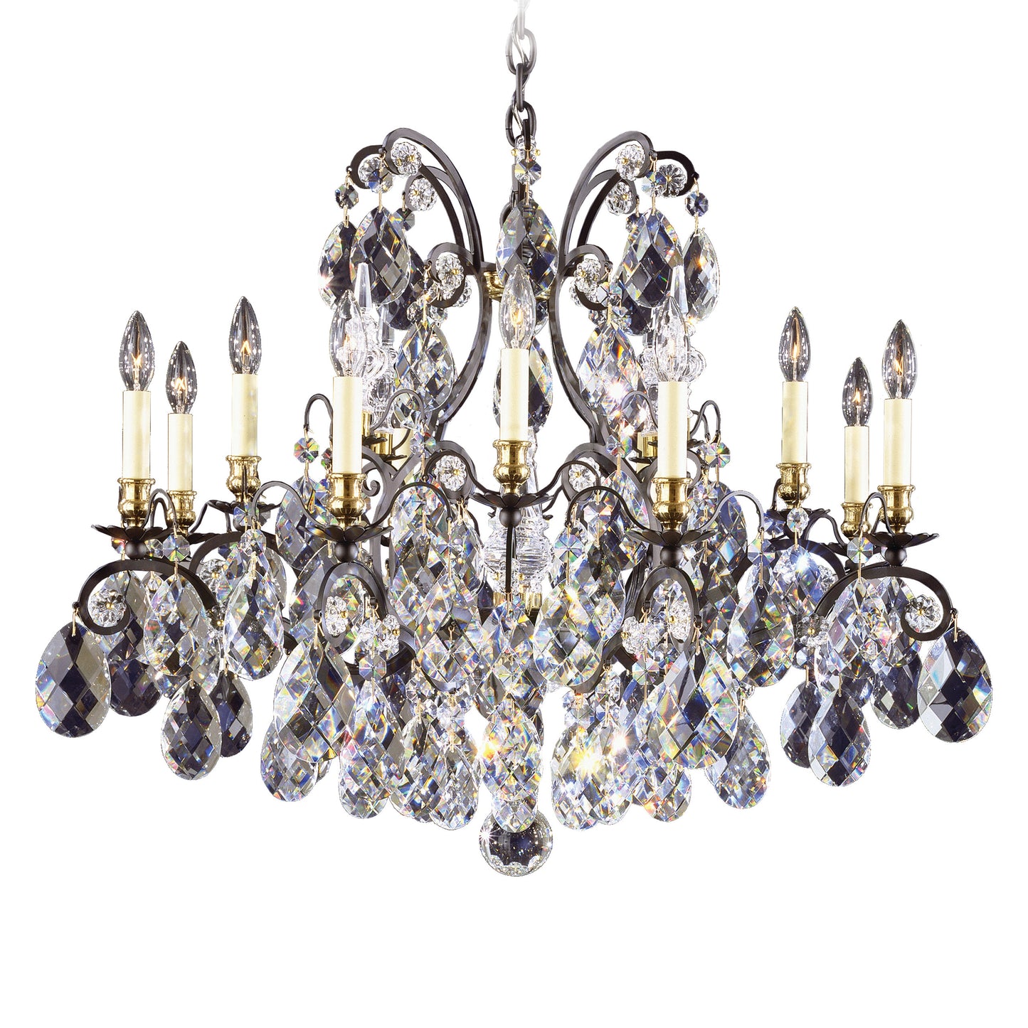 Schonbek 3790-51S 13 Light Crystal Chandelier, BlackBy Schonbek