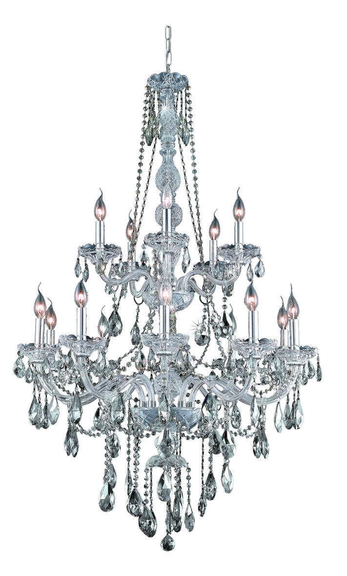 Verona 15-Light Chandelier, Chrome With Smoky Royal Cut CrystalBy Elegant Furniture & Lighting