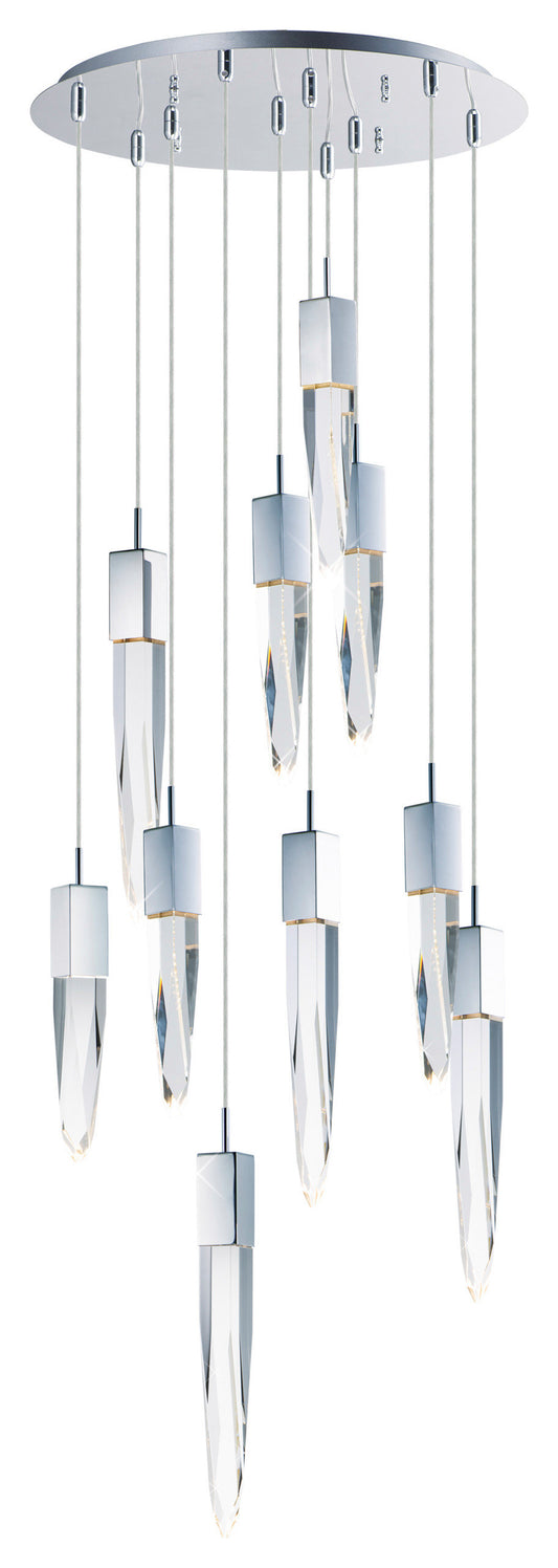 Quartz 10-Light LED Pendant, Polished ChromeBy ET2 Contemporary Lighting
