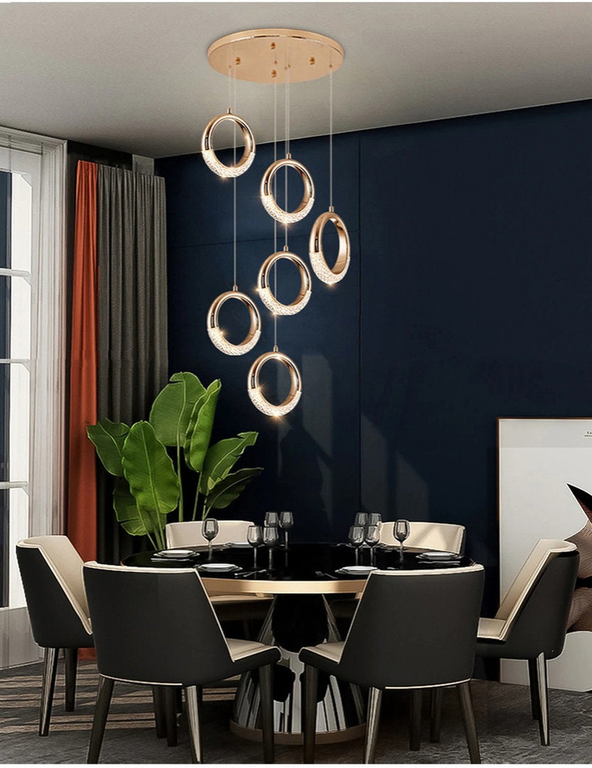 Cannero Riviera | Luxury Gold Ring Pendant Lighting, 14 LightsBy Miron Demid LLC